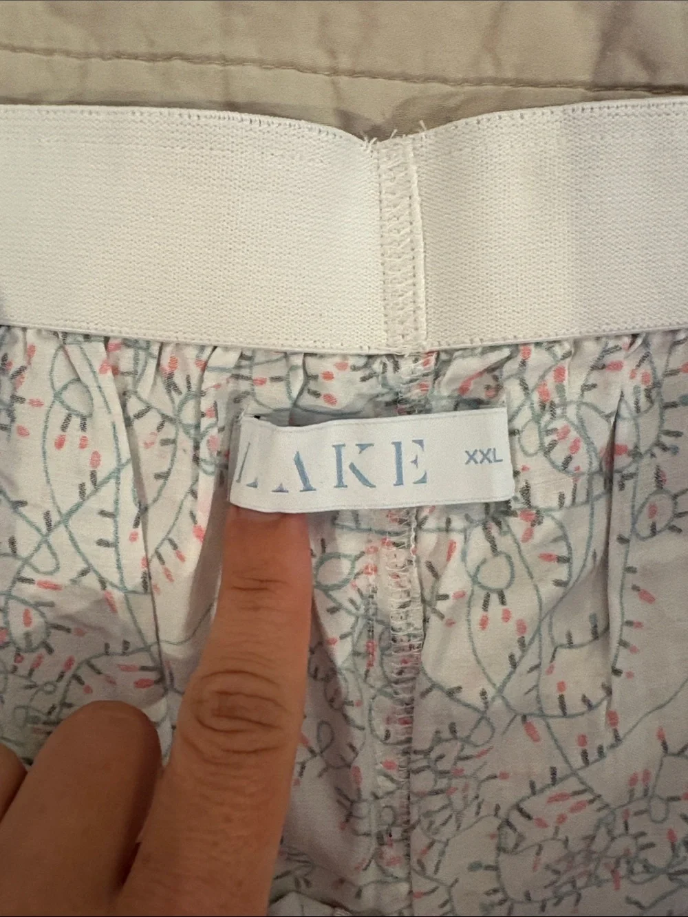 Lake Pajamas Men’s Poplin Boxer in Tangled Lights SZ XXL NEW